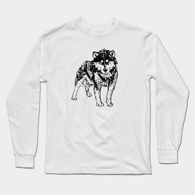 Husky Long Sleeve T-Shirt by linesdesigns